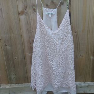 Bleuh Ciel Lt. Pink lace tank top (M)
